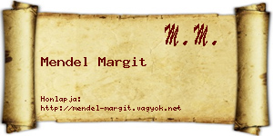 Mendel Margit névjegykártya